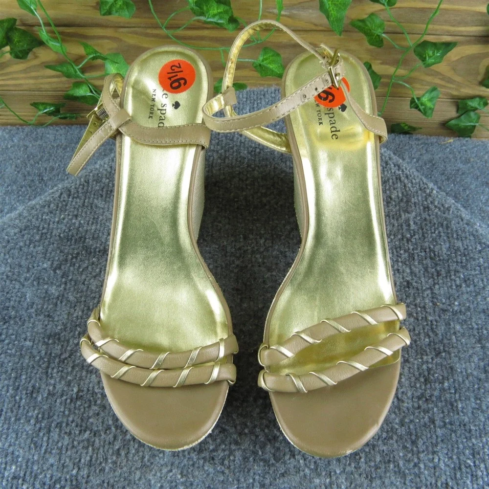 kate spade new york Women's  Ankle Strap‎ Brown Leather Sz 9.5M Gently Used 2025